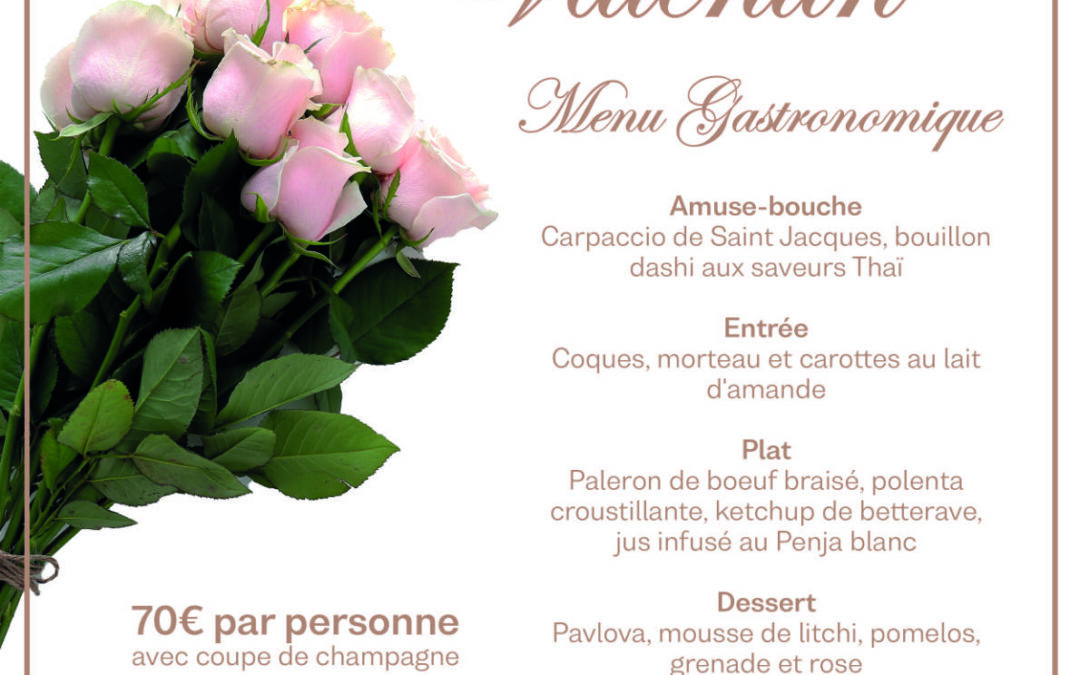menu saint Valentin restaurant Maniguette
